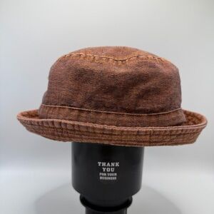 BDG Urban Outfitters Orange Bucket Hat Denim Lined Unisex One Size